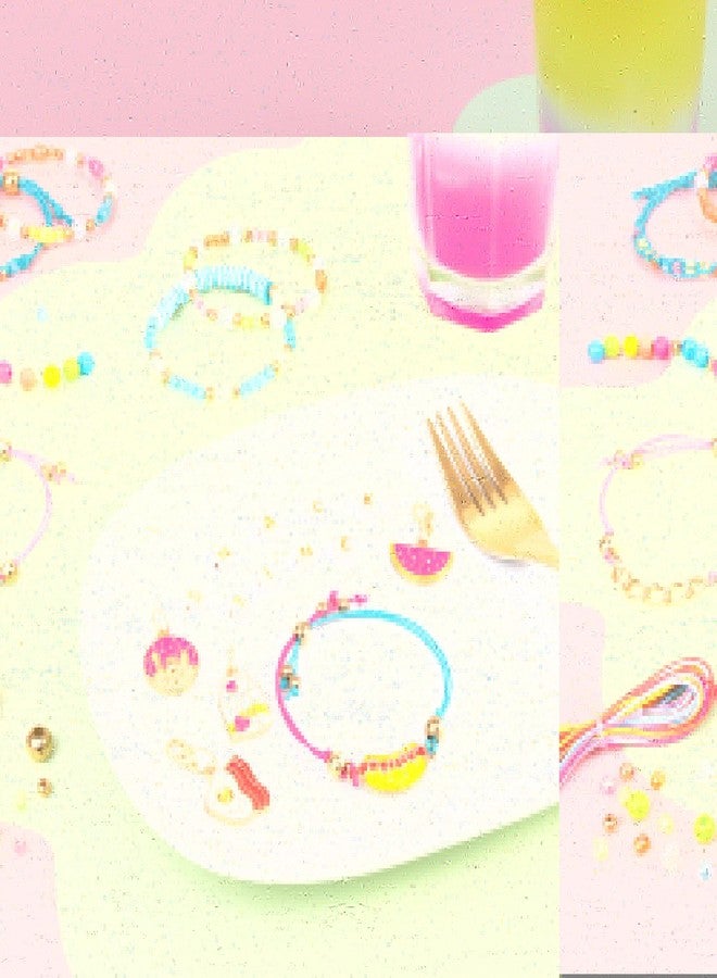 ميك إت ريل اصنعيها بنفسك: مجموعة أساور "جنون الثلاجة" - 237 قطعة، اصنعي وصممي 8 أساور، أكثر من 200 خرزة، تعليقات مستوحاة من الحلويات والطعام، مناسبة للفتيات من عمر 8 سنوات فما فوق - Image 5